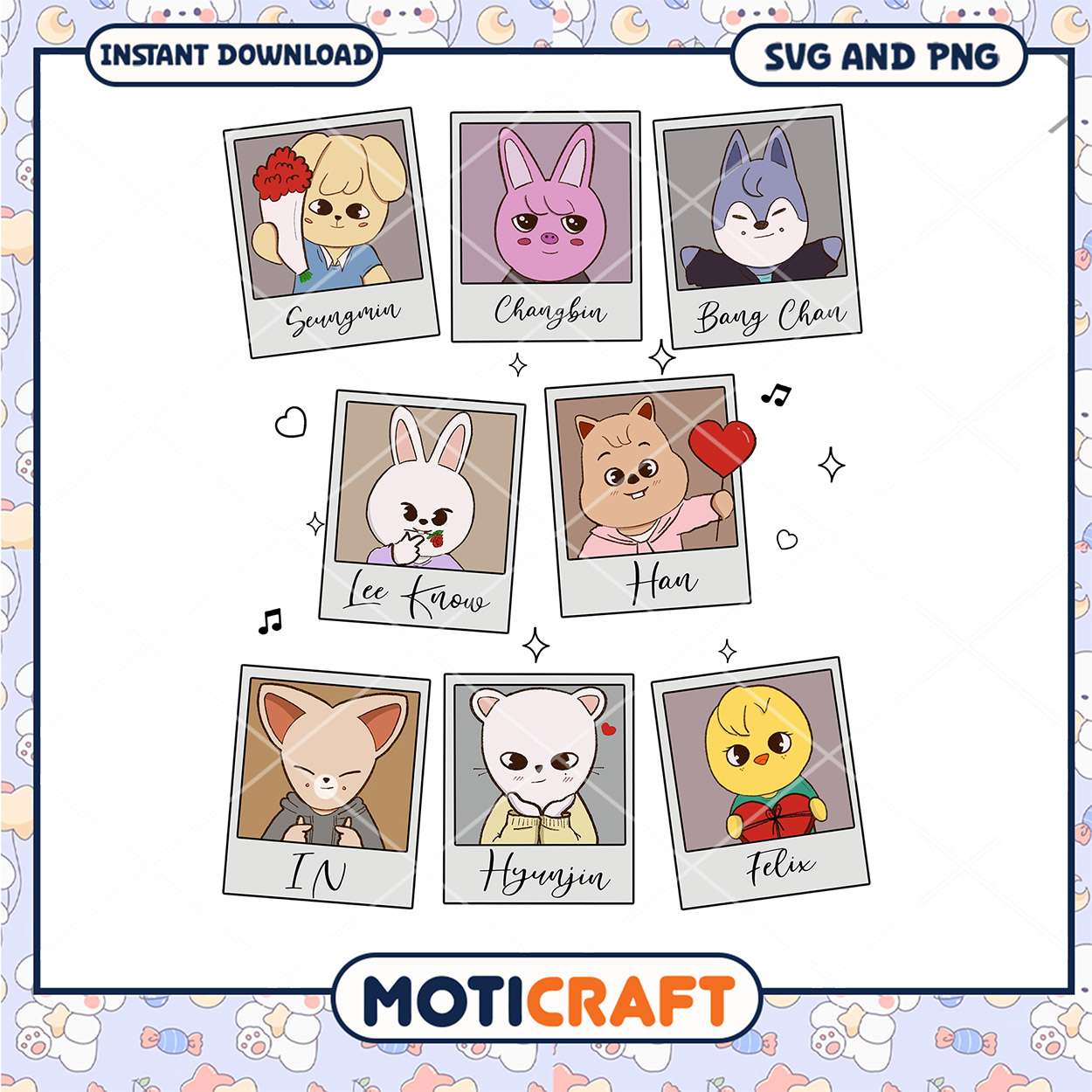 Stray Kids Animal SVG PNG Cut Files Stray Kids Animal SVG PNG Cut Files