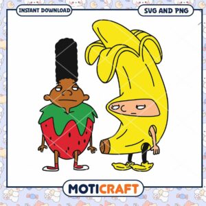 Strawberry and Banana SVG Cartoon