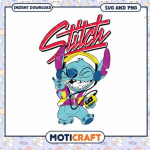Stitch SVG 80s Retro DJ Design