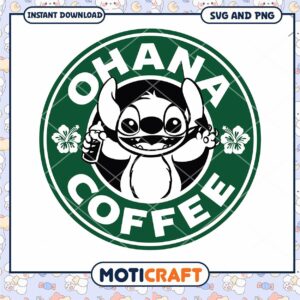 Stitch Coffee SVG PNG Instant Download