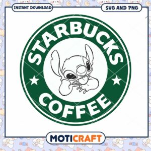 Stitch Starbucks Coffee SVG PNG