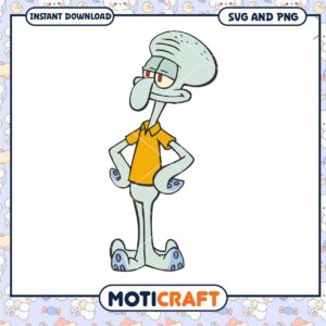 Squid Character Design in PNG and SVG format, perfect for crafts