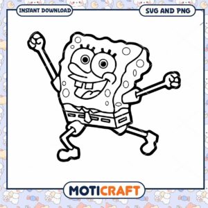SpongeBob SVG Printable Outline PNG