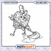 SpongeBob SVG PNG Cleaning Coloring Page