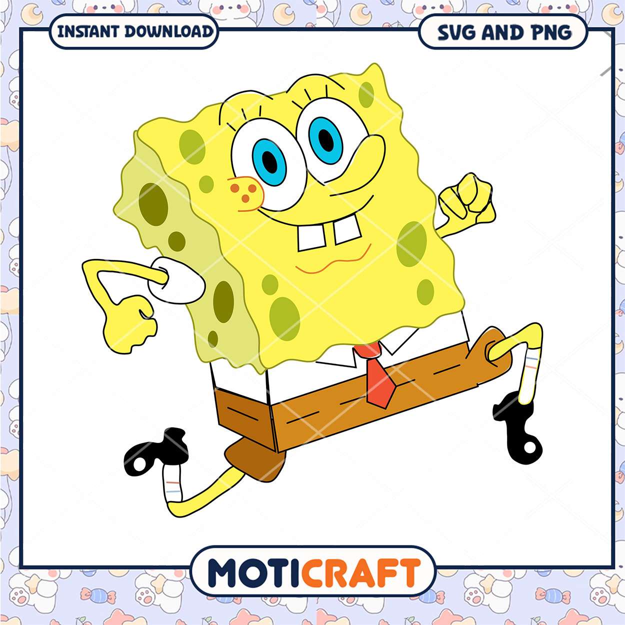 SpongeBob SquarePants PNG Instant Download for Crafts, Fun Character Design SpongeBob SquarePants PNG Instant Download for Crafts, Fun Character Design