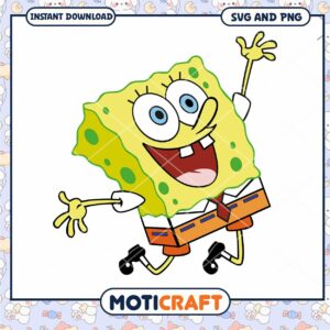 SpongeBob SquarePants PNG download for crafts, enjoy vibrant art styles