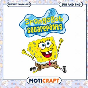 SpongeBob SquarePants Instant Download SVG and PNG Files, Fun and Colorful Design for Kids
