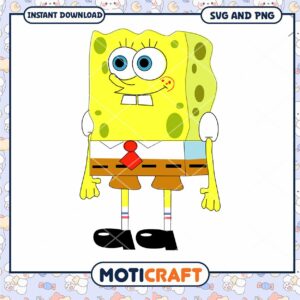 SpongeBob SquarePants Instant Download SVG and PNG, Fun Clipart Design