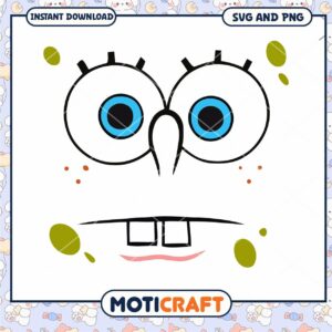 SpongeBob SquarePants face illustration, perfect for DIY crafts