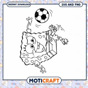 SpongeBob SquarePants coloring page instant download, SVG and PNG files