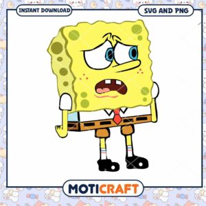 SpongeBob SquarePants character PNG file for crafting projects, instant download available