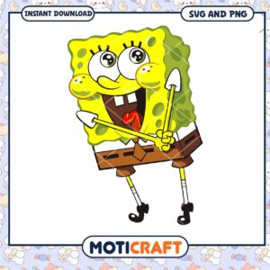 SpongeBob SquarePants character art for instant download, available in PNG and SVG formats