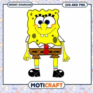 SpongeBob SquarePants Cartoon Clipart, Ideal for DIY Projects