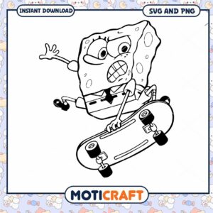 SpongeBob Skateboarding SVG PNG
