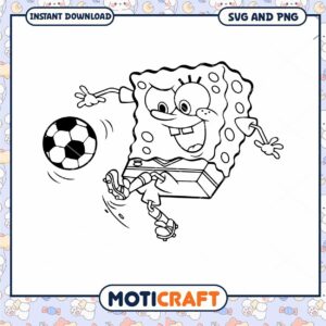 SpongeBob Soccer Coloring Page, download fun printable design now