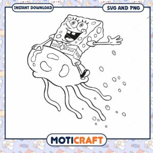 SpongeBob Jellyfish SVG Coloring Page