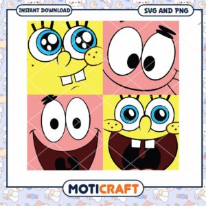 SpongeBob Patrick Faces SVG PNG