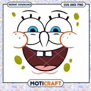 SpongeBob Face SVG PNG Instant Download