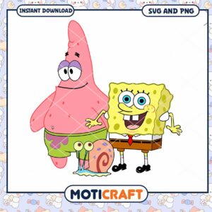 SpongeBob and Patrick Digital Download, High Quality SVG PNG Files
