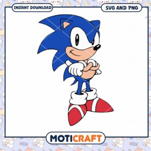 Sonic the Hedgehog SVG PNG digital download for crafts, create fun projects