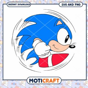 Sonic the Hedgehog SVG design, instant download PNG file