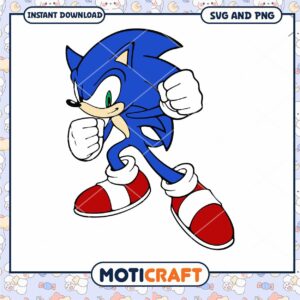 Sonic the Hedgehog digital download, SVG and PNG files included