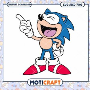 Sonic SVG PNG Happy Hedgehog Digital Download