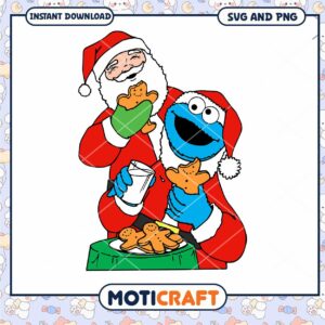 Santa and Cookie Monster celebrate Christmas Santa and Cookie Monster celebrate Christmas