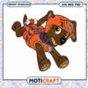 Playful cartoon dog in orange gear, instant download SVG PNG files