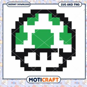 Pixel Mushroom SVG PNG Instant Download