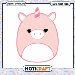 Pink Unicorn SVG PNG Instant Download