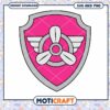 Pink Shield with Propeller Design, Perfect for Instant Download