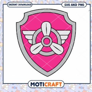 Pink Shield with Propeller Design Pink Shield with Propeller Design