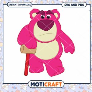 Pink Bear SVG PNG Instant Download