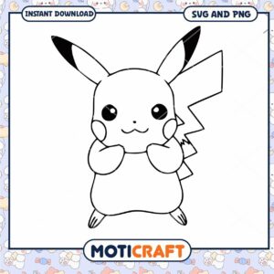Pikachu SVG PNG Coloring Page