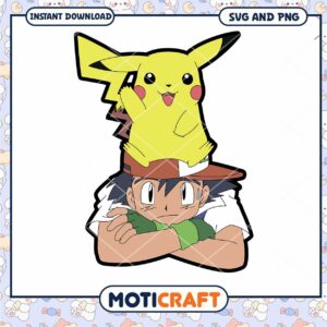 Pikachu on Ash's Hat Graphic Design