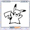 Pikachu cute character design for crafts, download SVG and PNG files