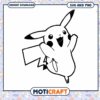 Pikachu Coloring Page, Instant Download SVG and PNG Files