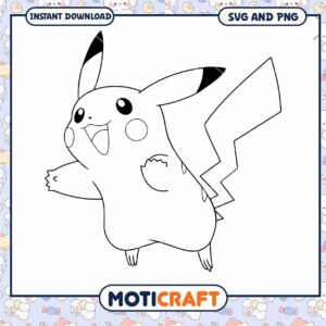 Pikachu Coloring Page Instant Download