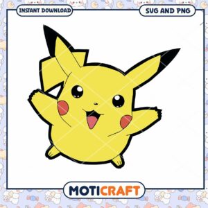 Pikachu cartoon illustration design for instant download