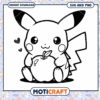 Pikachu Apple SVG PNG Cut File