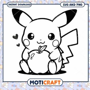 Pikachu Apple SVG PNG Cut File