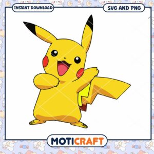 Pikachu Cartoon Character Design Downloadable SVG and PNG Files