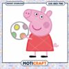 Peppa Pig with Ball PNG Illustration, perfect for kids crafts