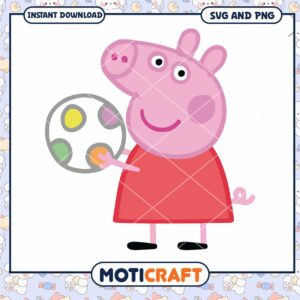 Peppa Pig with Ball PNG Illustration
