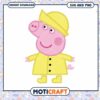Peppa Pig in Raincoat, Instant Downloadable SVG and PNG Files