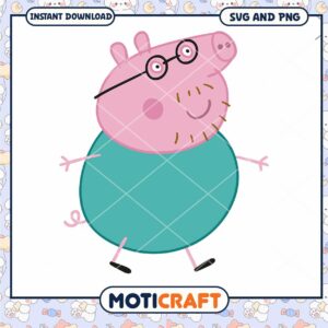 Peppa Pig Dad SVG PNG Instant Download