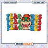 Peaches design with Bowser illustration, instant download SVG PNG