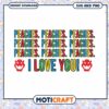 Peaches design with I love you text, perfect for digital downloads