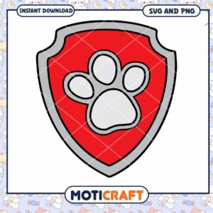 Paw Print Shield Design for Crafting Projects